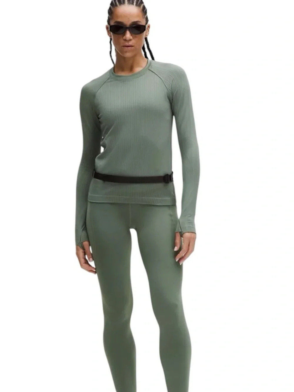 Lululemon Rest Less Pullover Green Sage Seamless Long Sleeve Thumbhole SZ 10 NWT